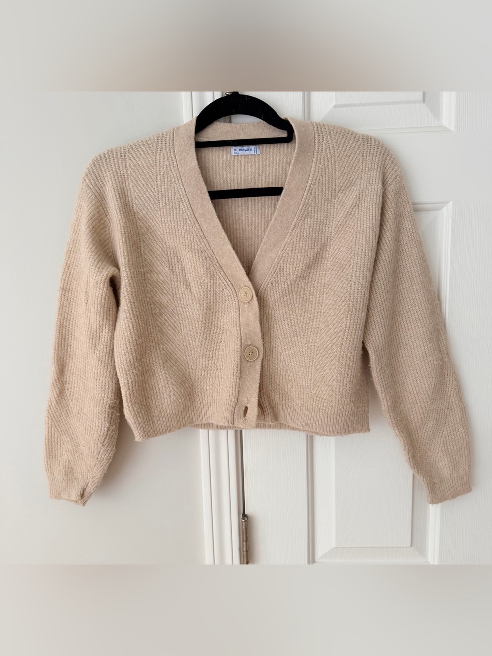 Mayoral Girls V-Neck Button Front Cardigan Sweater, Size 14y